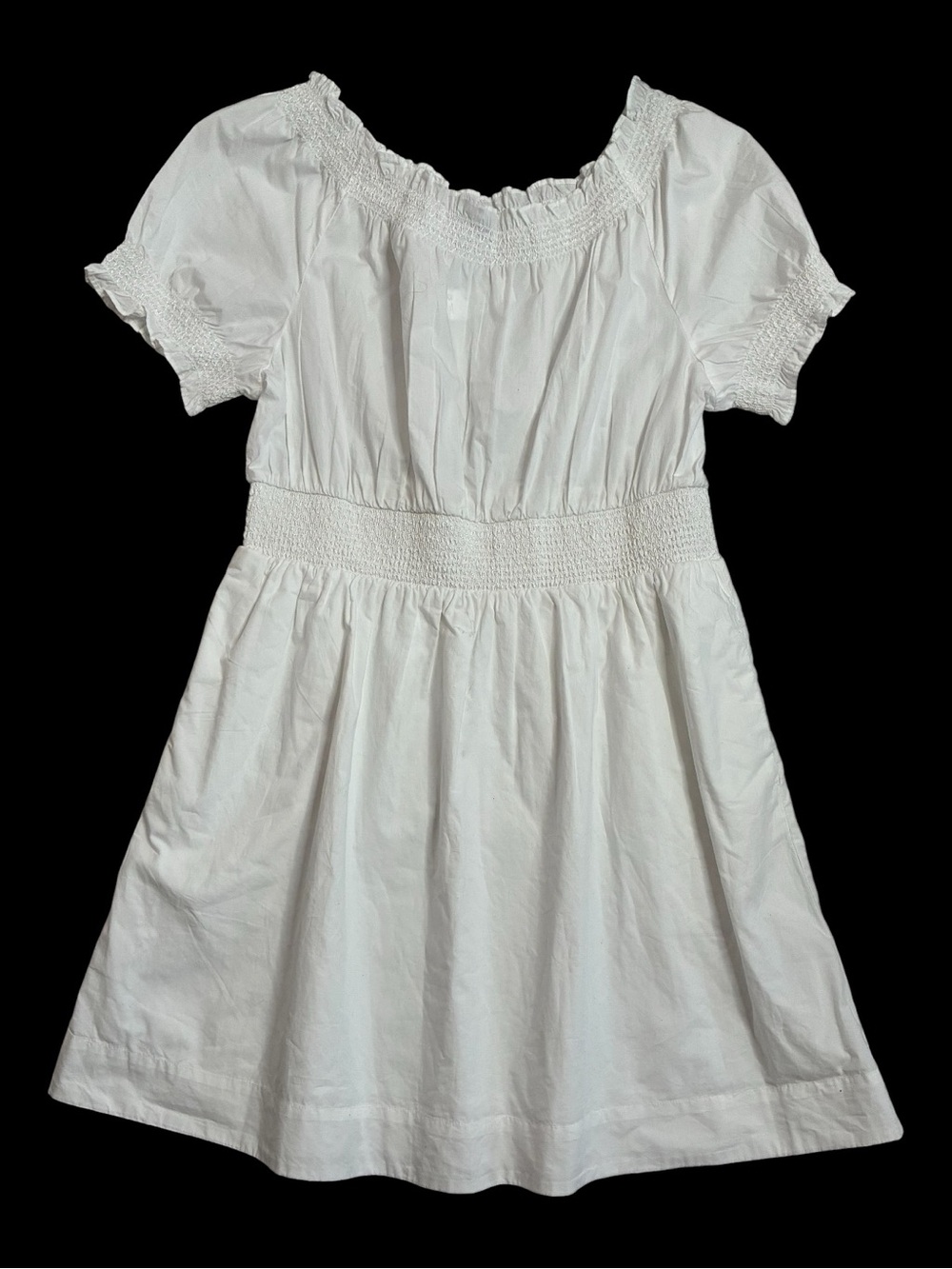 NWT/ J.Crew Smocked Puff-Sleeve Mini Dress - Picture 2 of 13